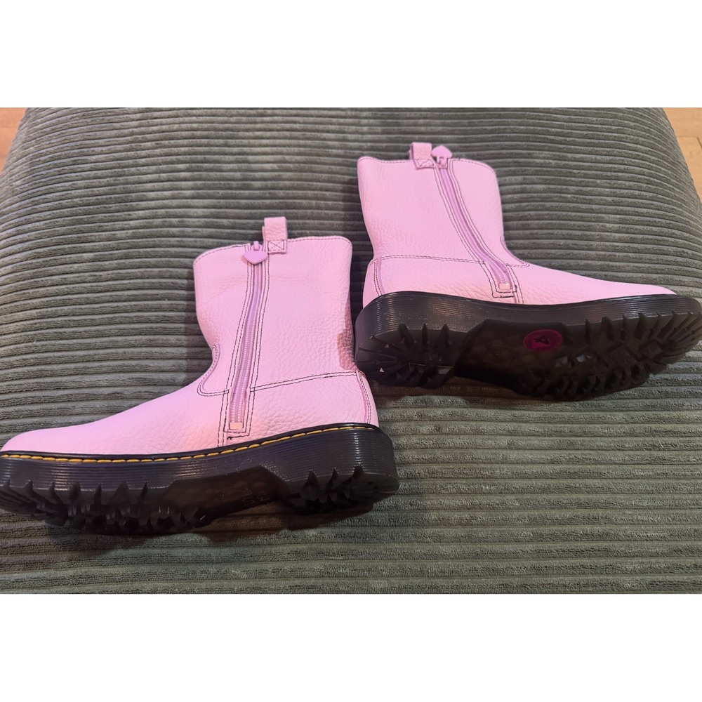 Dr Martens Bex Heart Cut‎ Out Platform Boots Pink Leather Zip Up Size 5 - Picture 3 of 9